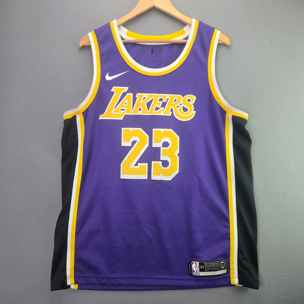 Nike Lakers LeBron James 23 Swingman Jersey XL 52 Purple Statement Edition NBA
